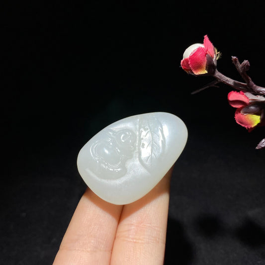 精品和田山流水白玉佛公挂件（28.5g）