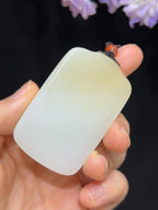 和田玉且末料糖白玉平安无事牌（40.5g）