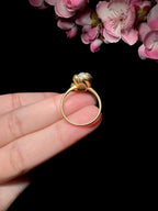 和田玉金镶籽料戒指（3.8g）