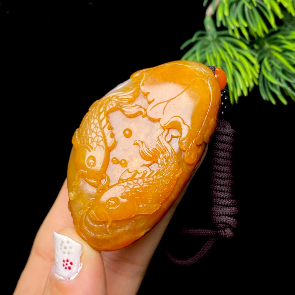 和田玉籽料年年有余（53.4g）