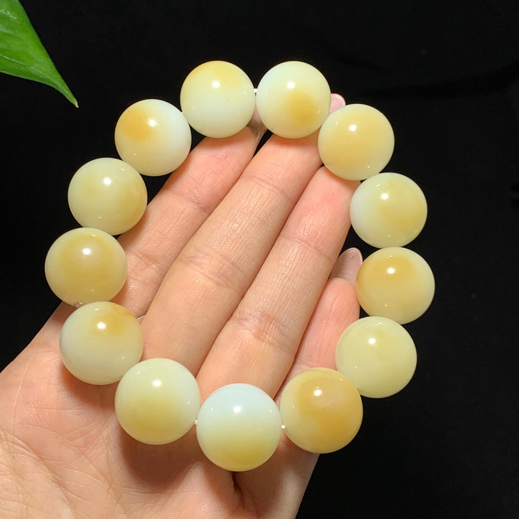 和田山料糖白玉聚宝盆手串（115.0g）