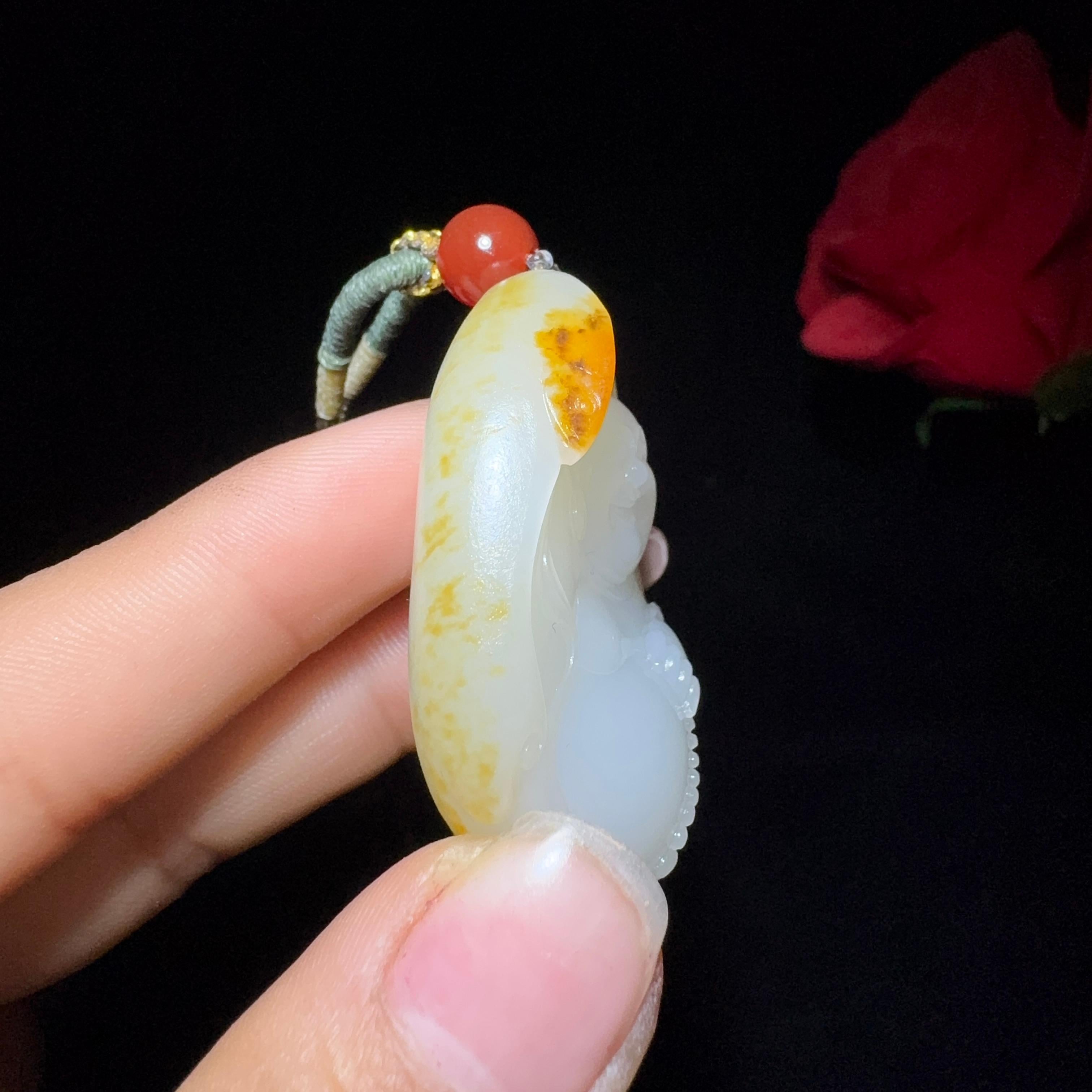 传世级和田玉籽料佛公挂件（35.5g）