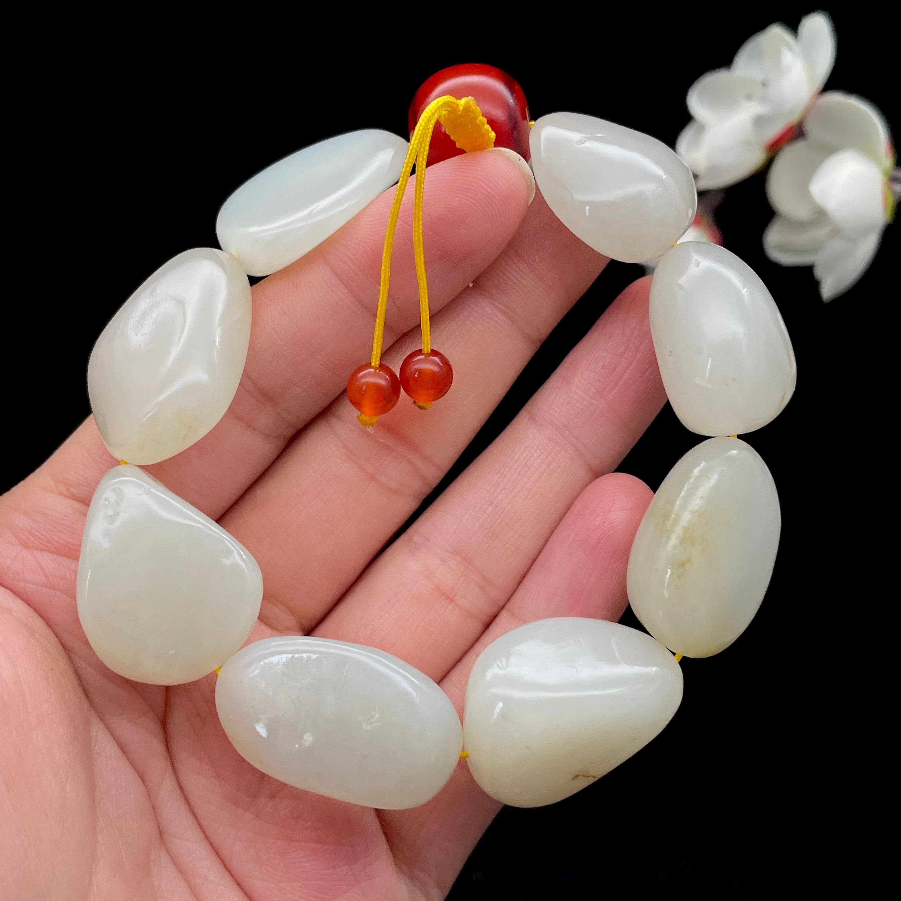 和田玉白玉籽料【精品手串】（78.3g）