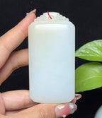 新疆和田玉且末糖羊脂玉平安无事牌（90.2g）