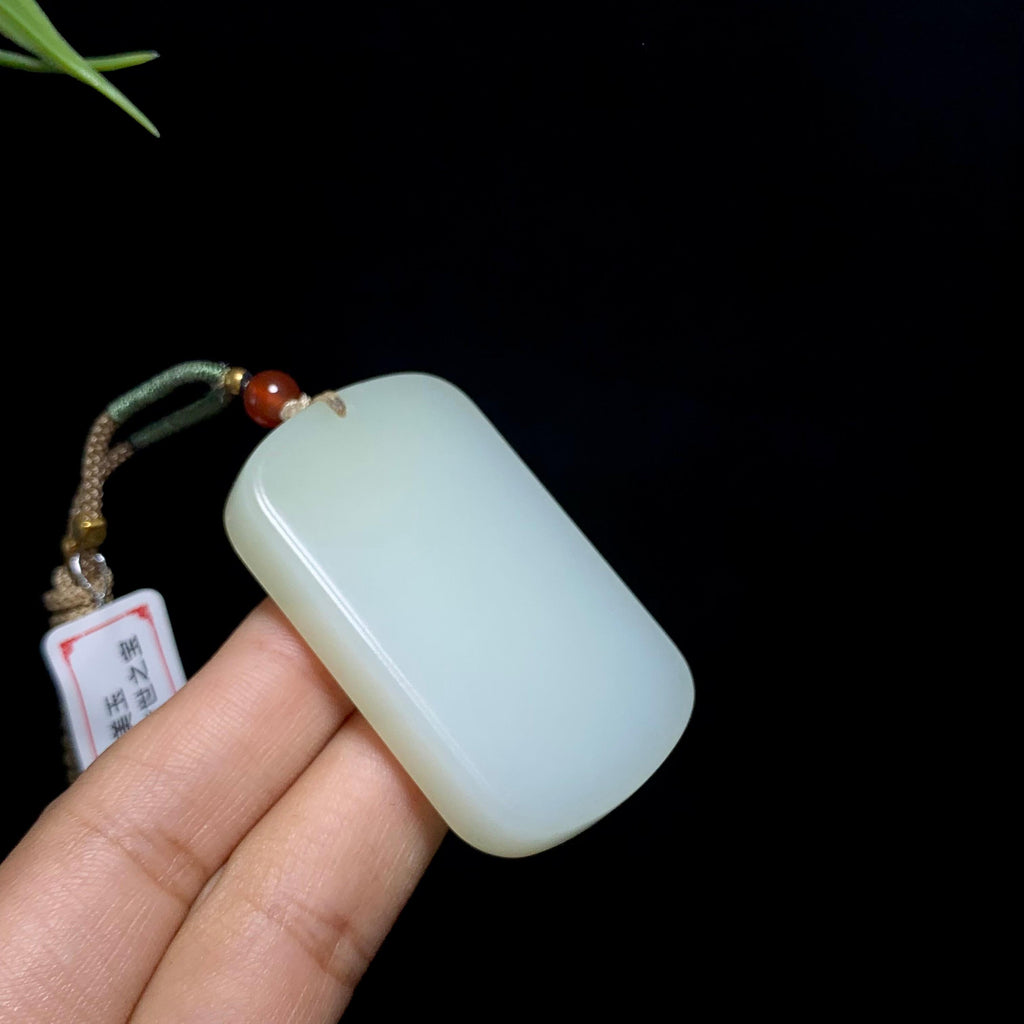 和田玉糖白玉无事牌（40.0g）