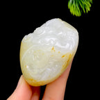 和田玉籽料龙凤呈祥貔貅把件（96.3g）