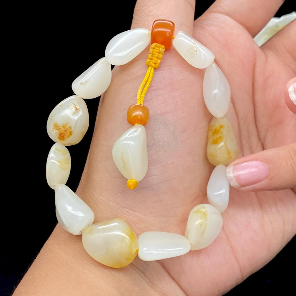 和田玉黄皮籽料【精品女士手串】（38.6g）