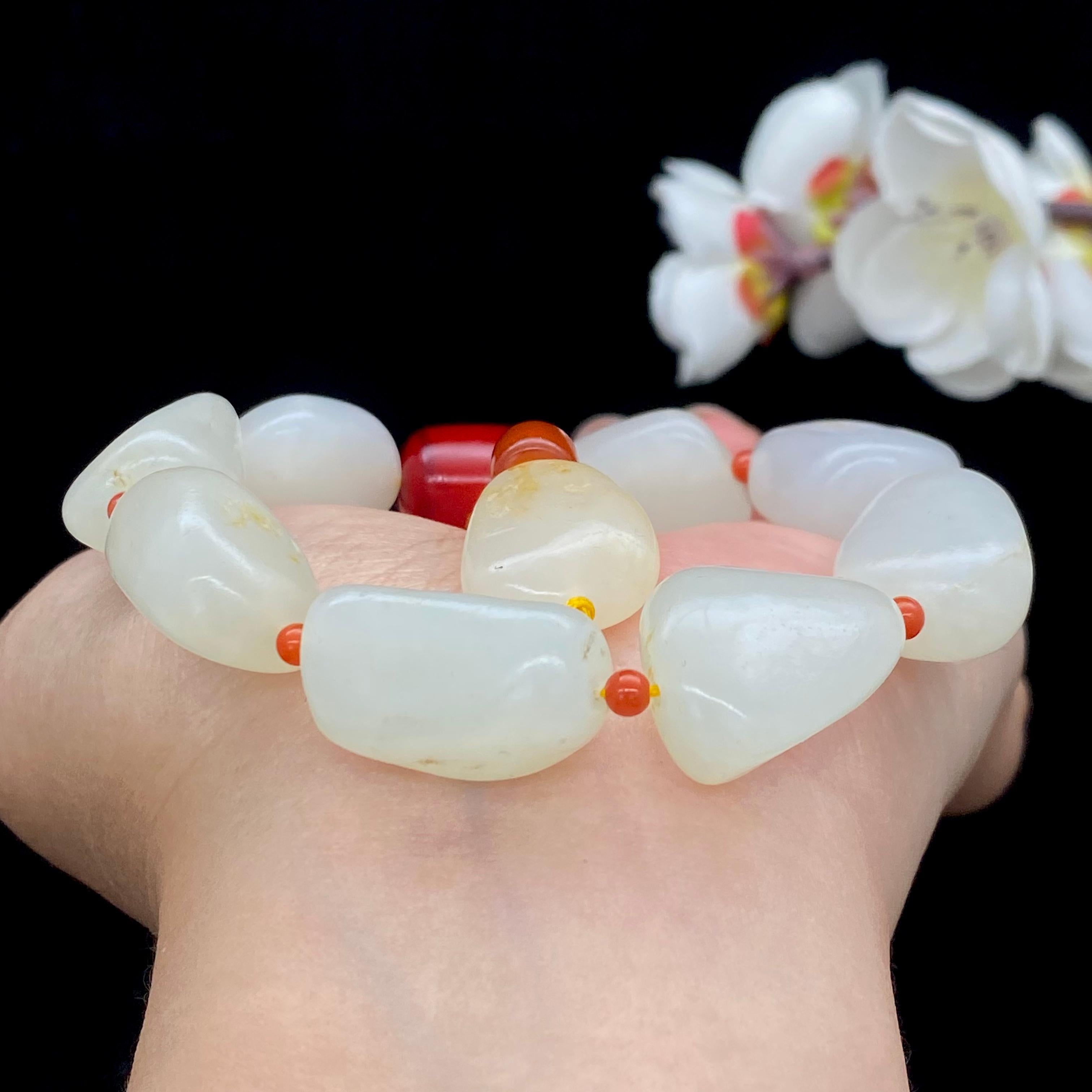 和田玉白玉籽料【精品手串】（53.5g）