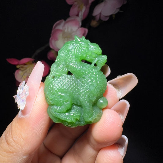 和田玉碧玉挂件麒麟（16.9g）