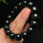 收藏级和田籽料黑青老型珠手串（75.5g）