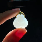 和田玉18k金白玉佛公（6.7g）