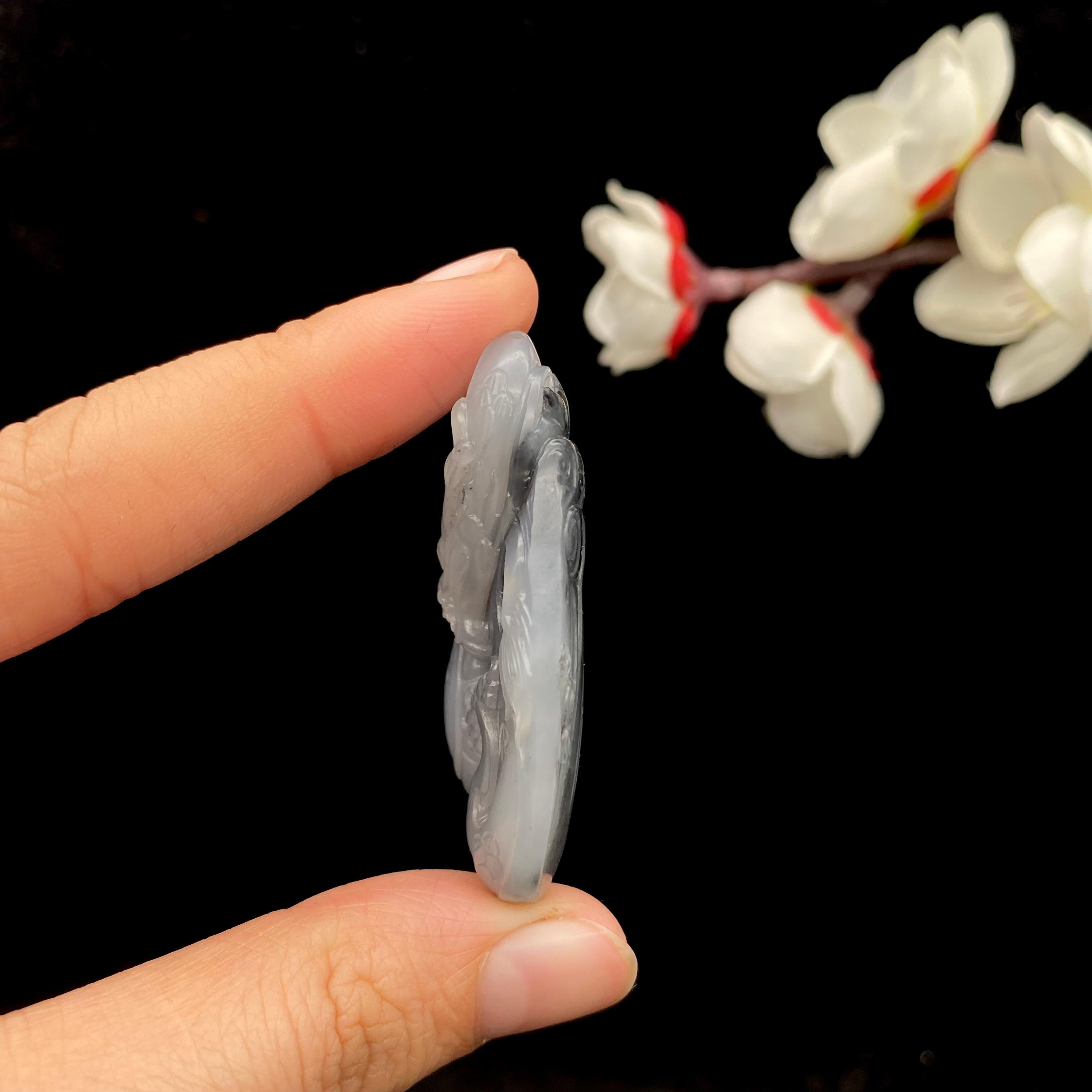 和田玉青花籽料【龙】挂件（22.7g）