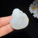 和田玉籽料羊脂财务挂件财神（35.1g）