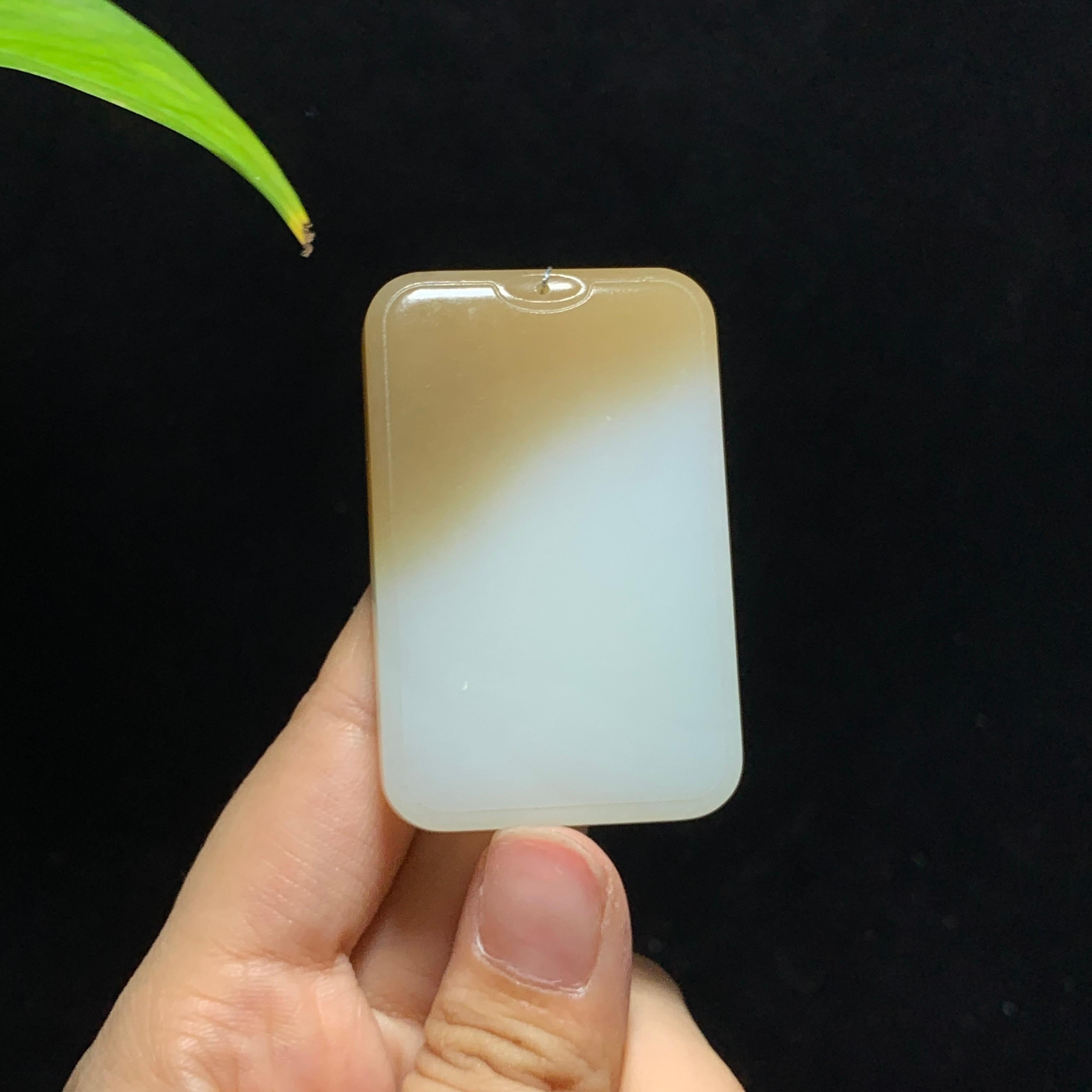 和田山料糖白玉无事牌挂件（60.0g）