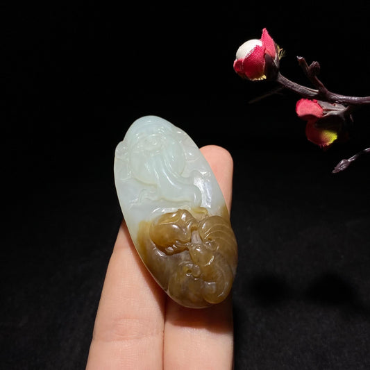 和田玉糖白财神（29.6g）