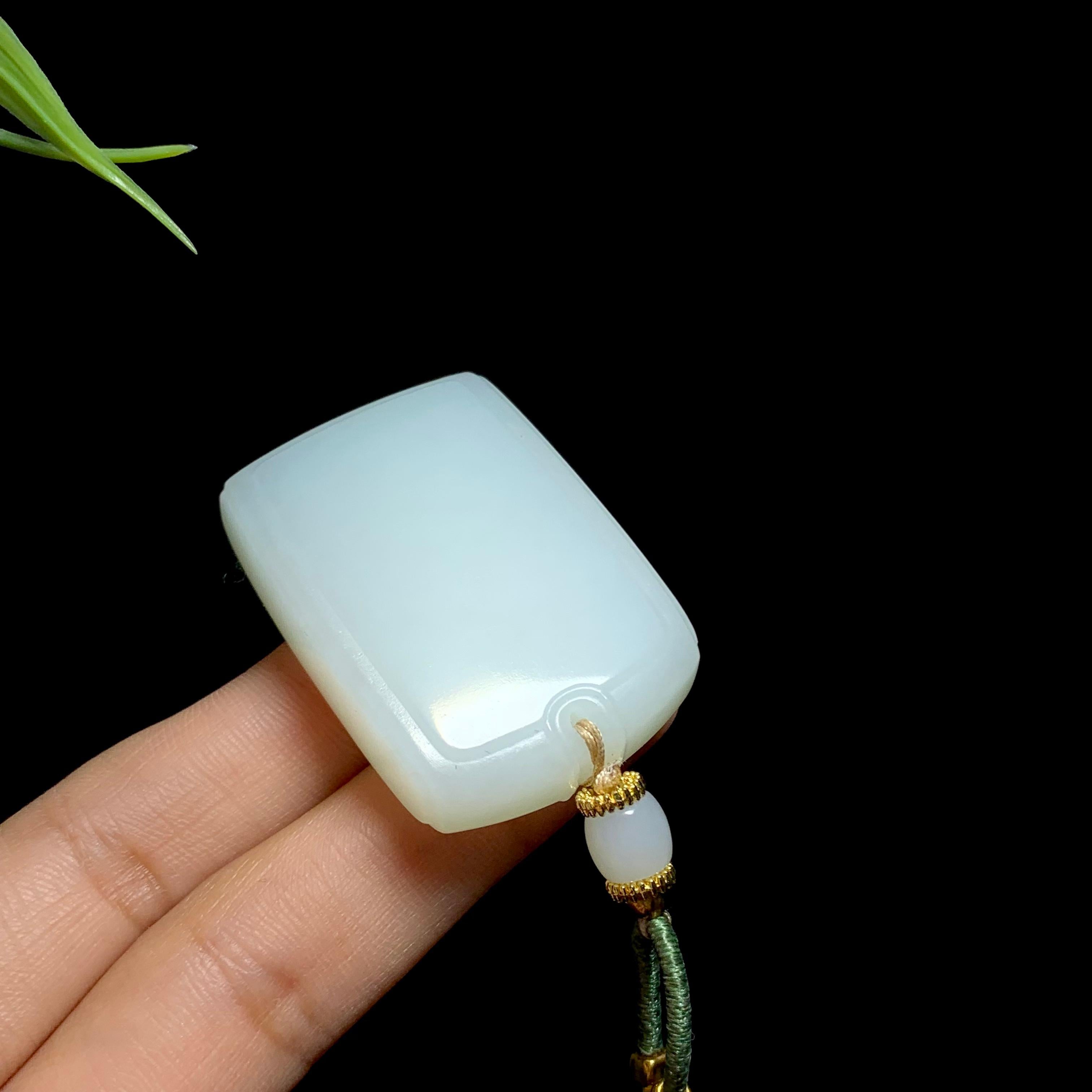 和田山料白玉平安无事牌（35.6g）