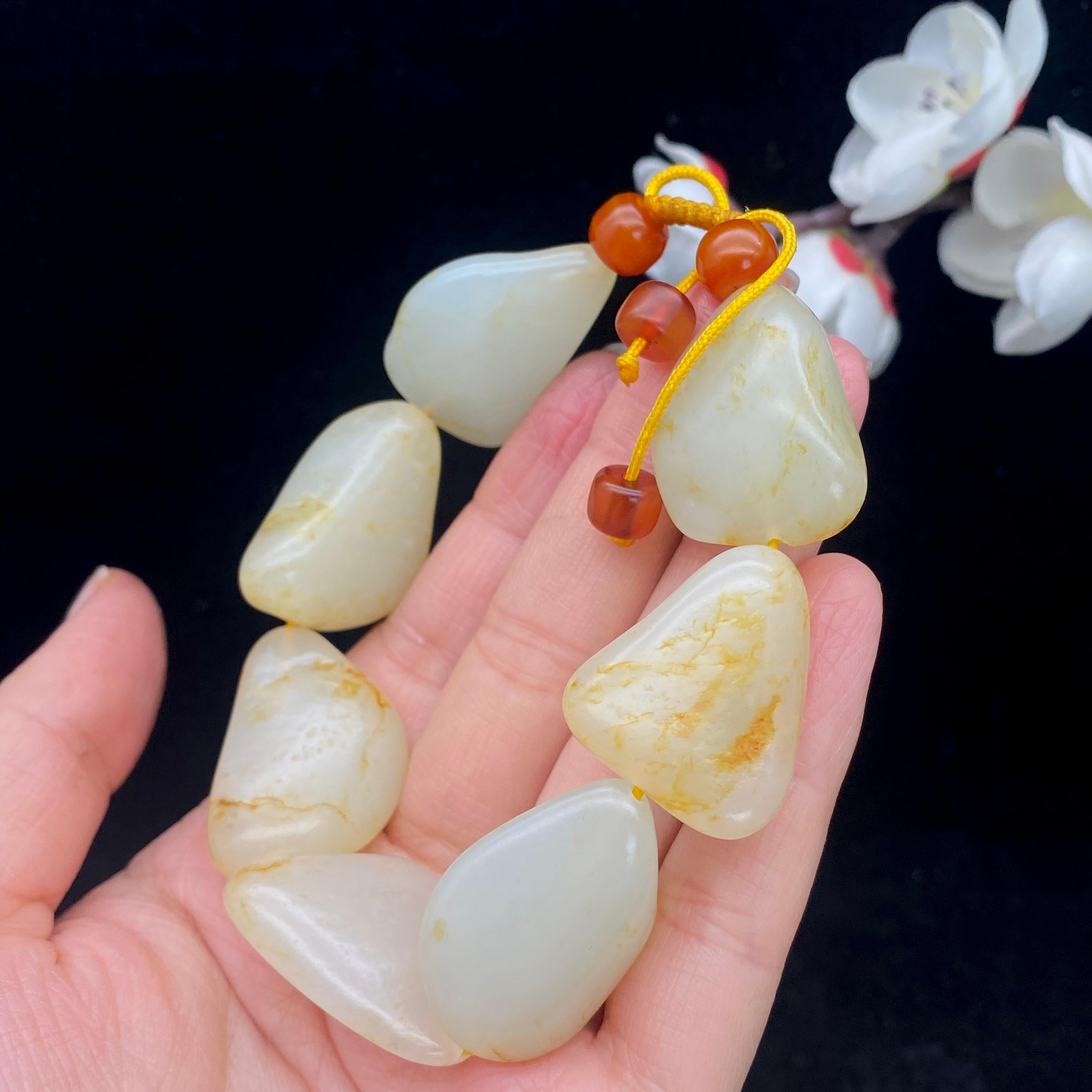和田玉洒金皮籽料【精品手串】（43.4g）
