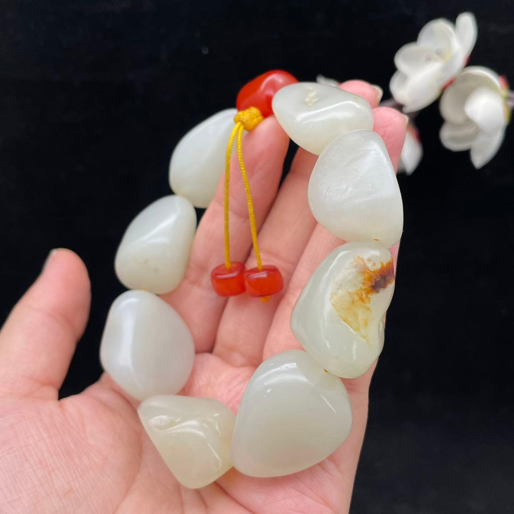 和田玉白玉籽料【精品手串】（102.3g）