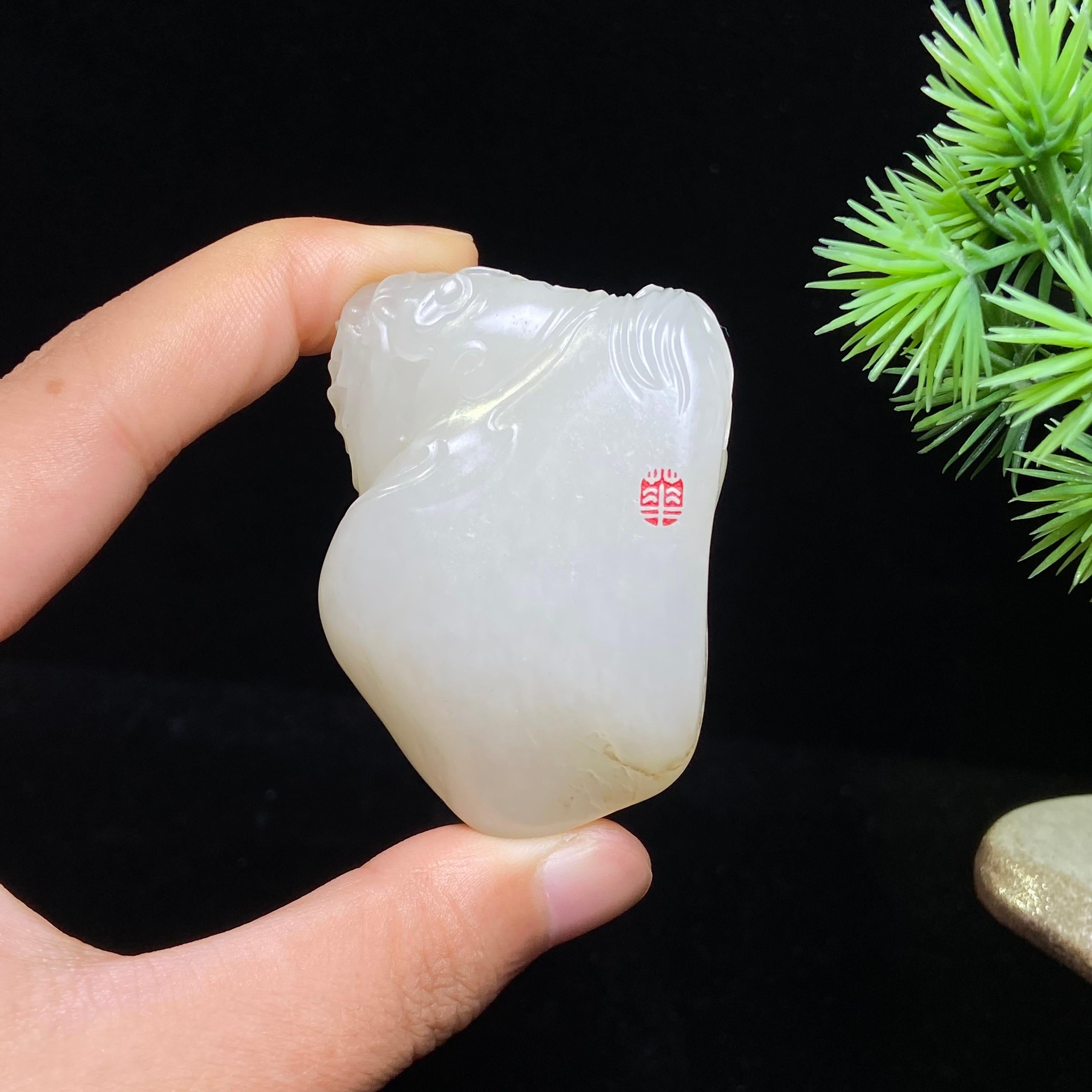 和田玉籽料龙马精神（67.4g）