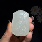 和田玉冰底清水挂件观音菩萨（41.2g）