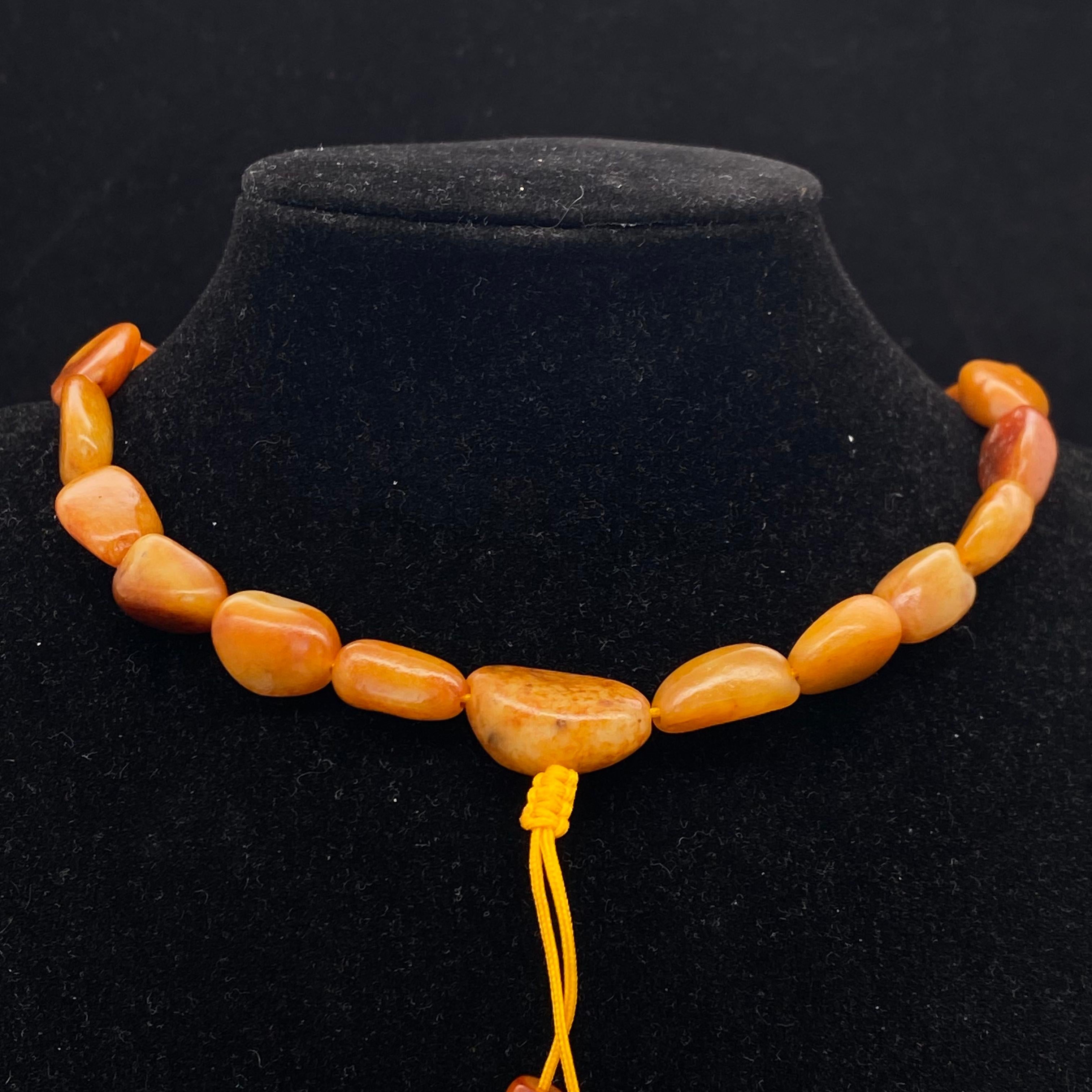 和田玉黄沁皮【精品项链】（96.9g）