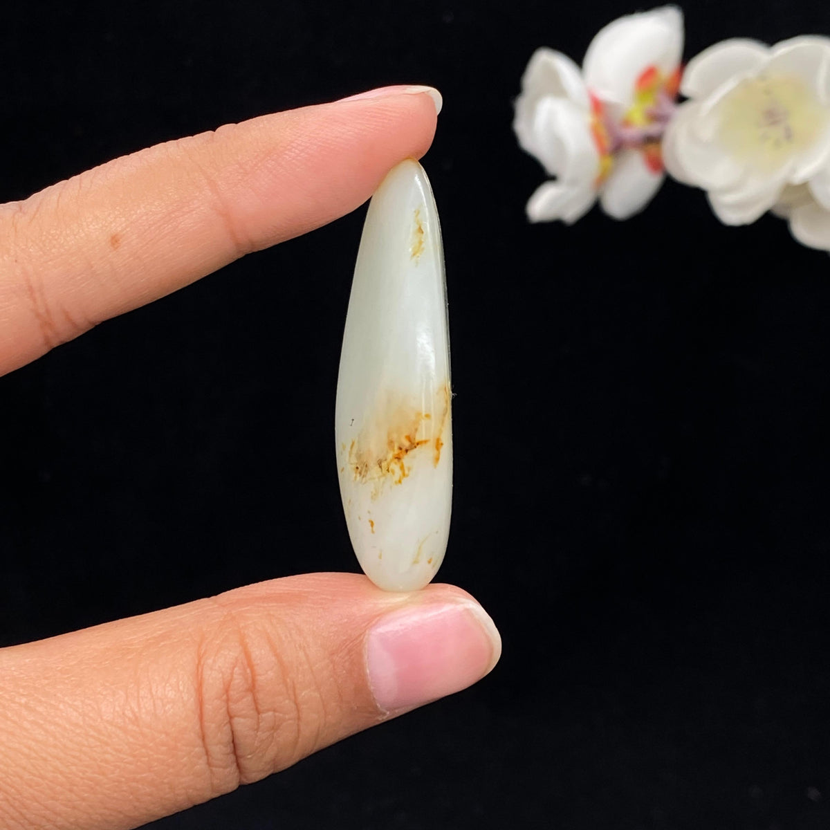 和田玉白玉带洒金皮籽料挂件（21.1g）