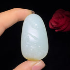 和田玉糖白花开见佛挂件（37.8g）