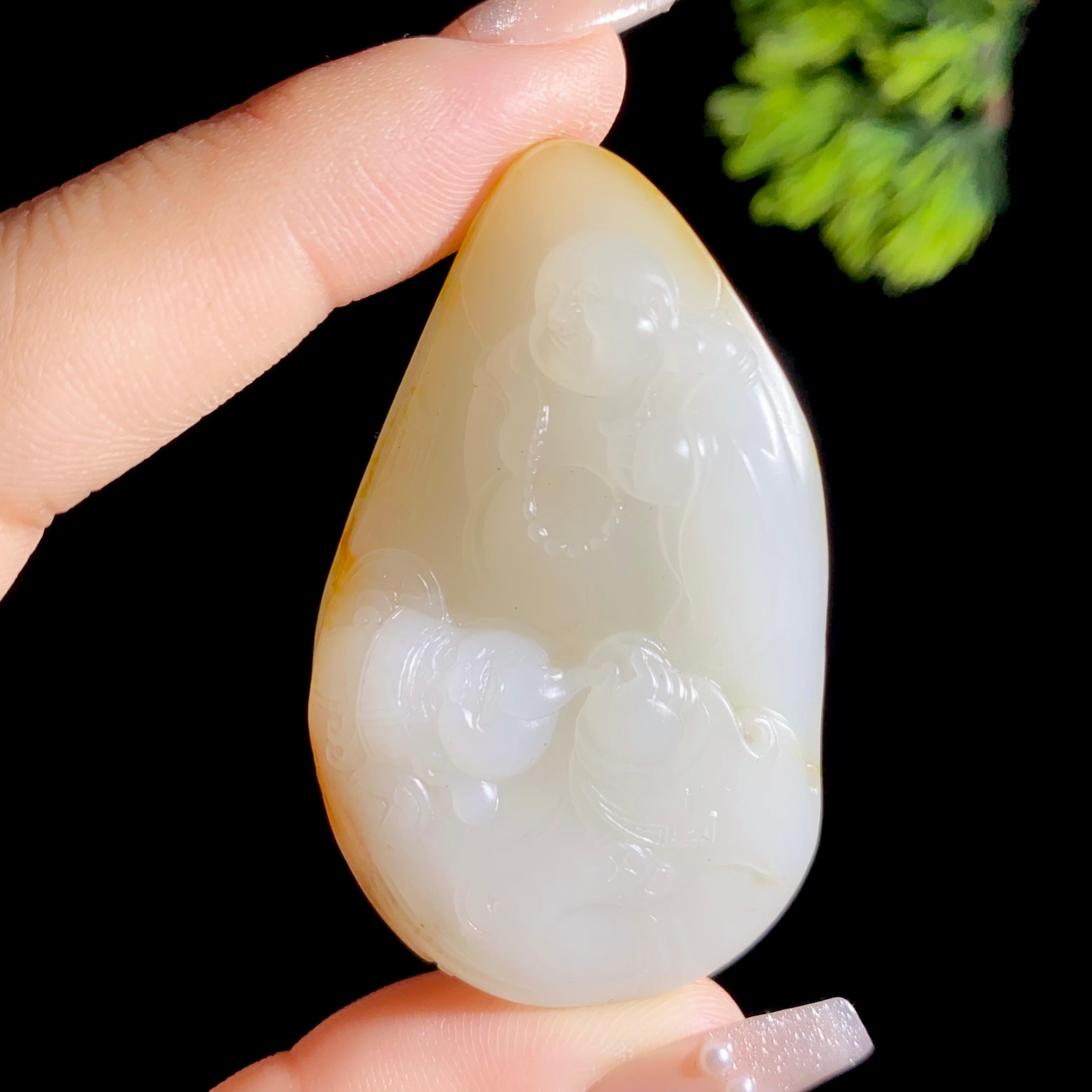 和田玉籽料福财双收挂件（35.1g）