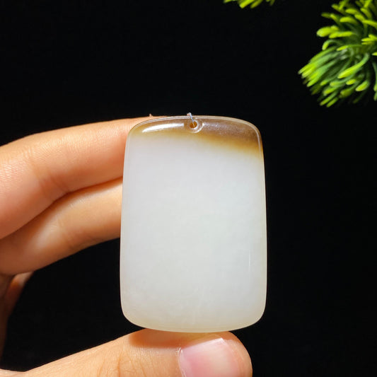 和田玉糖白玉无事牌90880224（34.0g）