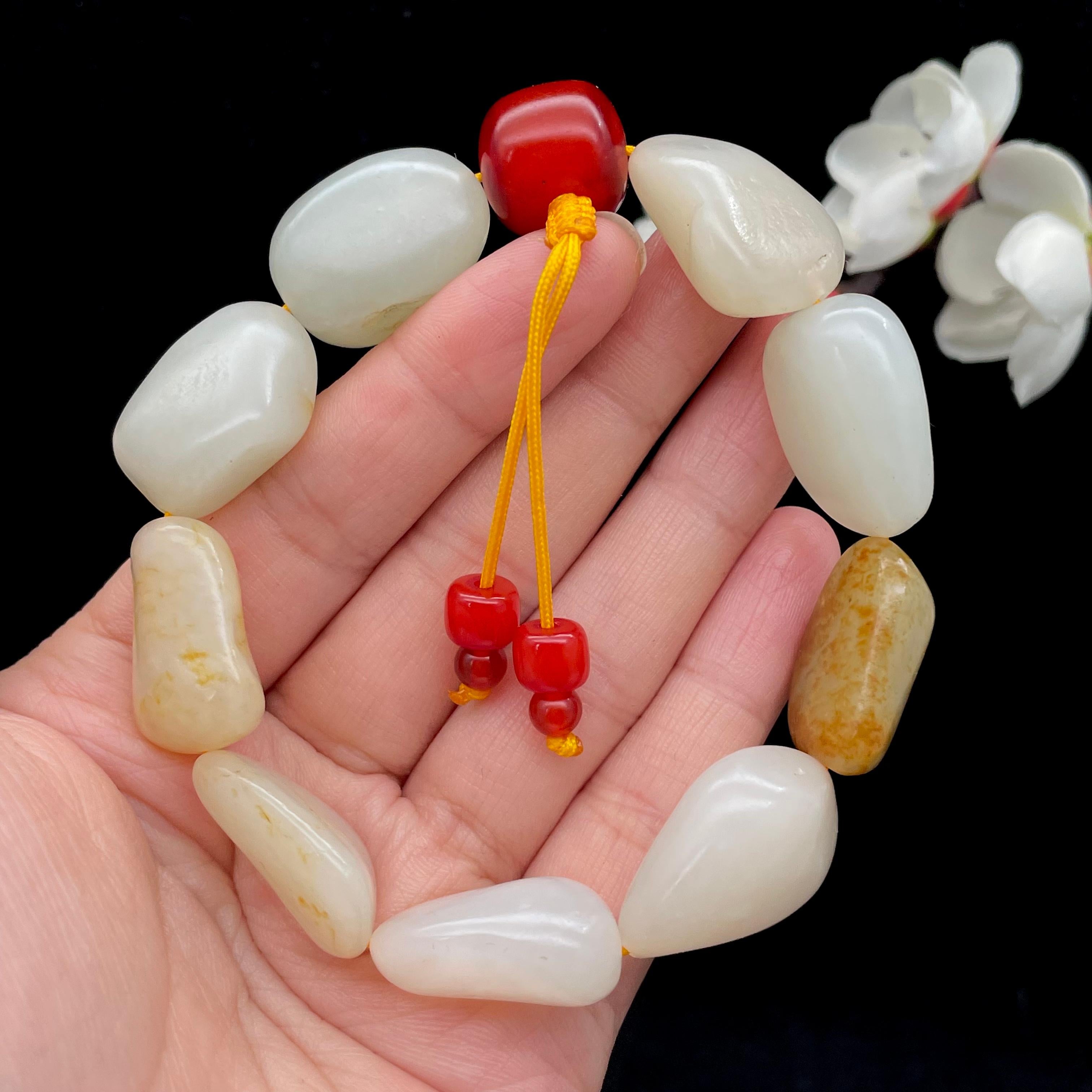 和田玉黄皮籽料【精品手串】（66.7g）