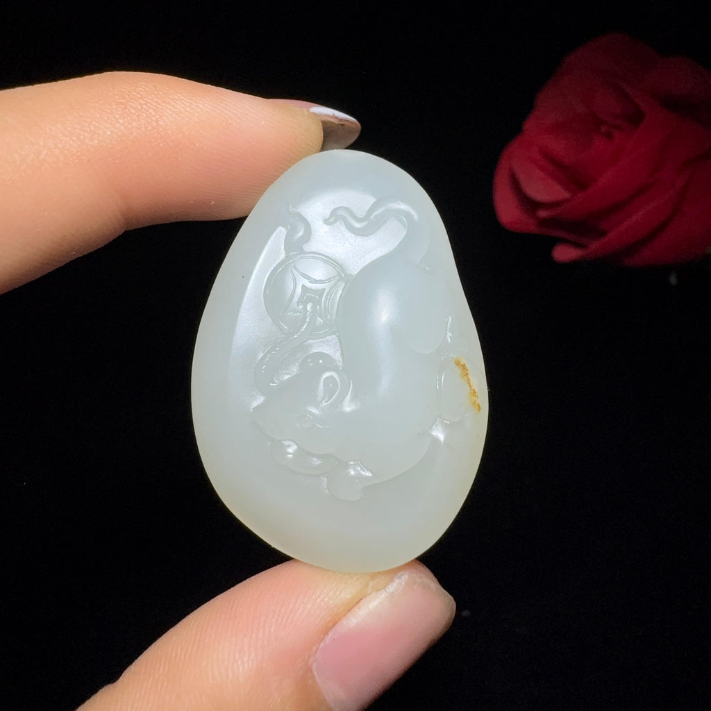和田玉籽料挂件老鼠（18.9g）
