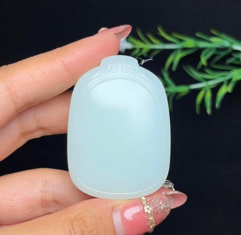 和田玉羊脂白玉平安无事牌（47.5g）