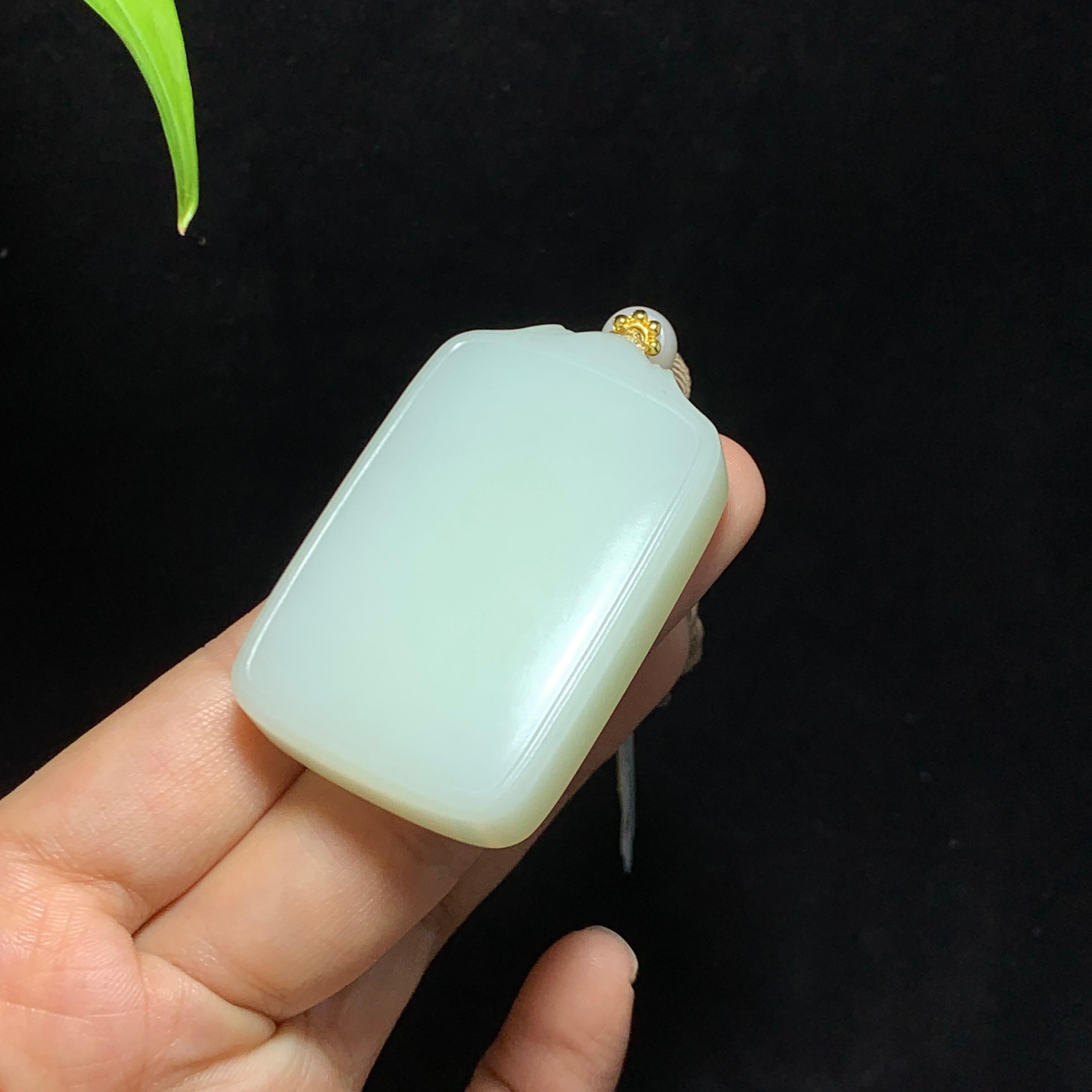 和田山料白玉无事牌挂件（57.3g）