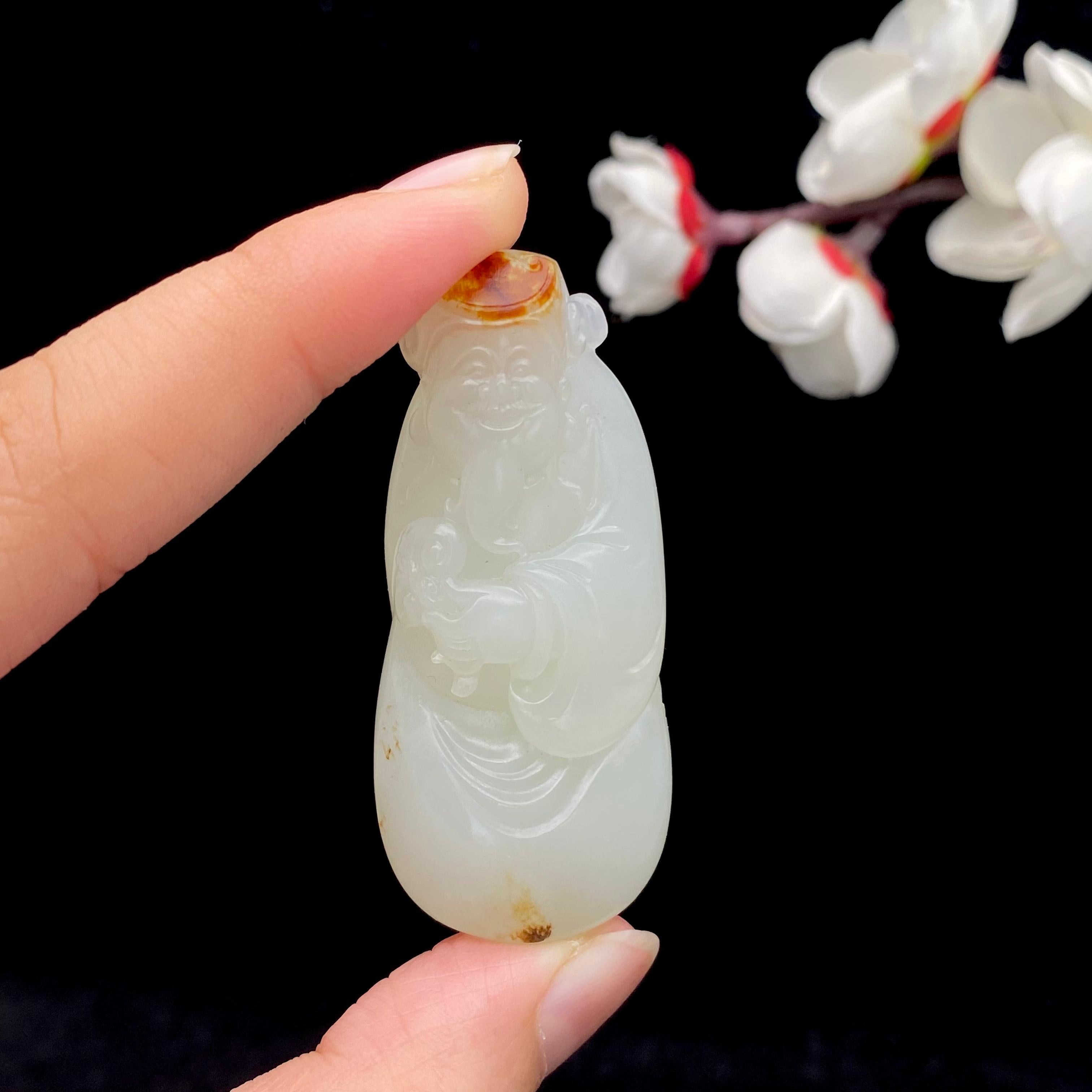 和田玉籽料【财神爷】挂件（29.8g）