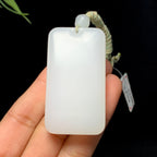 收藏级和田山料羊脂白玉无事牌（48.5g）