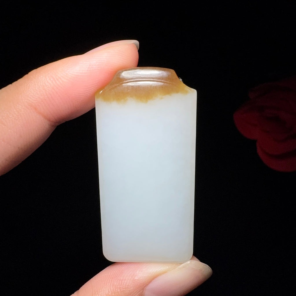 秒杀精品和田玉糖白玉平安牌（21.7g）