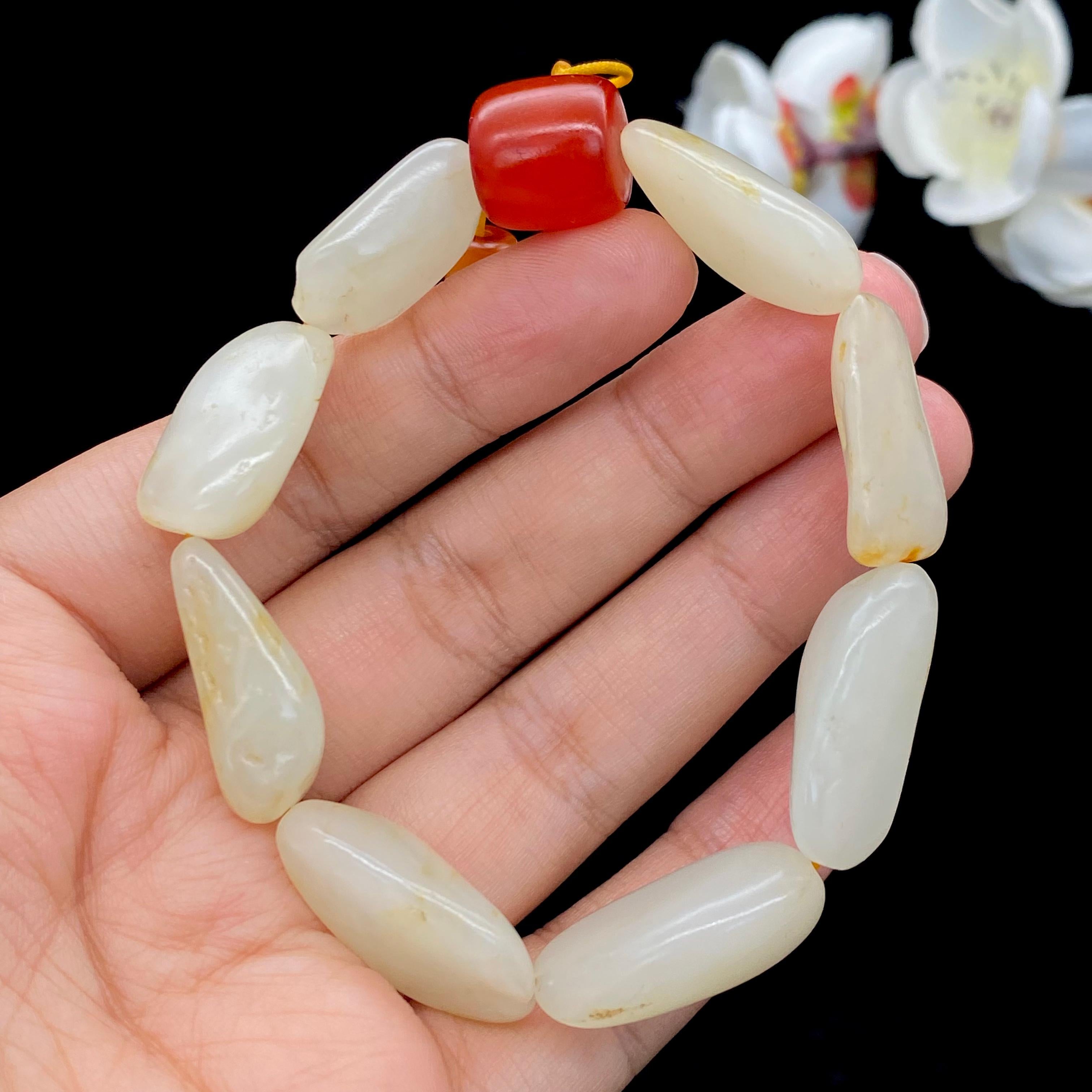 和田玉洒金皮【精品手串】（36.3g）