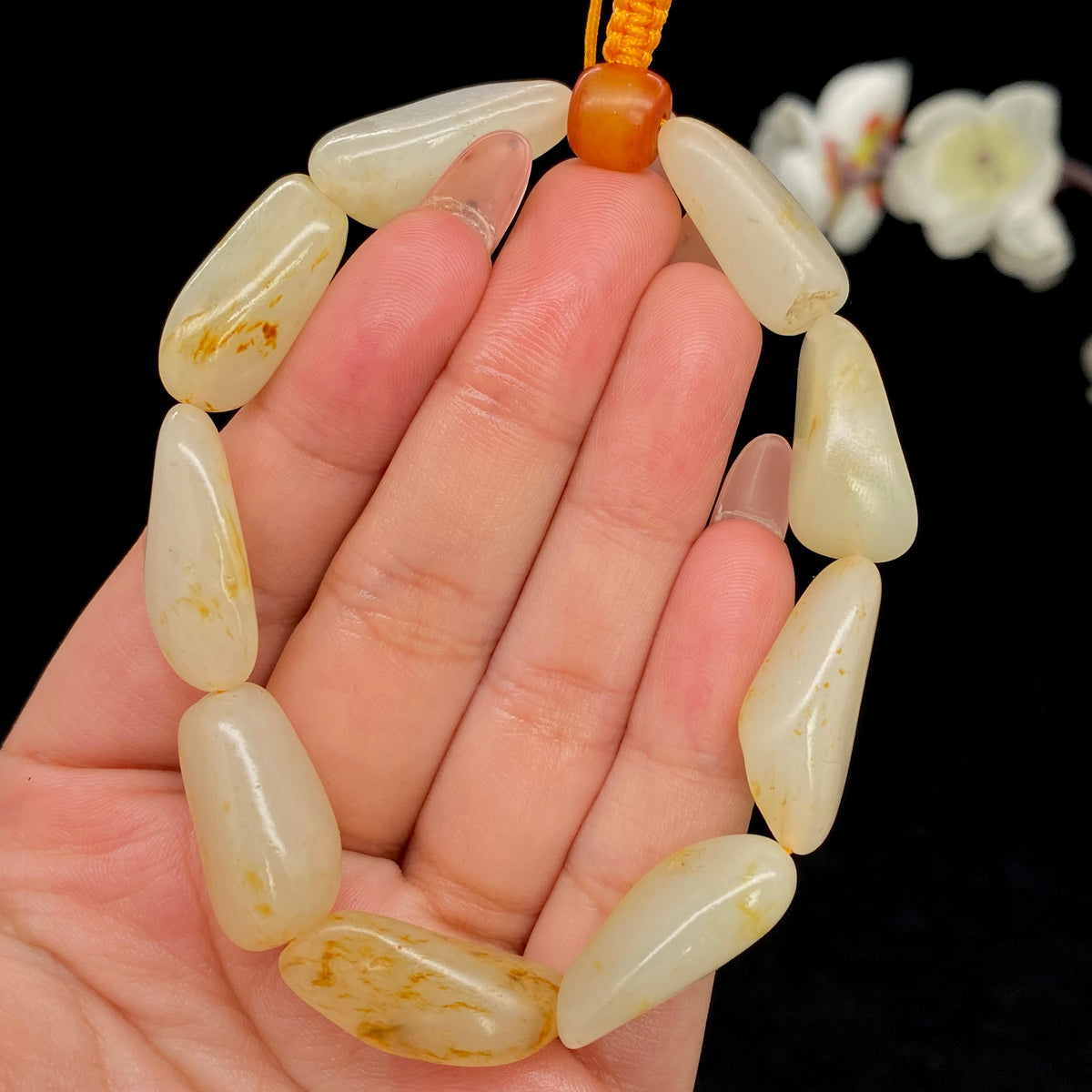 和田玉洒金皮籽料【精品手串】（33.2g）