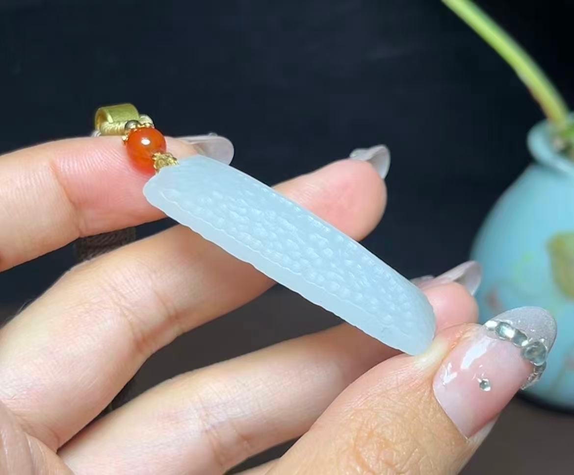 和田玉羊脂玉随形平安无事牌（22.5g）