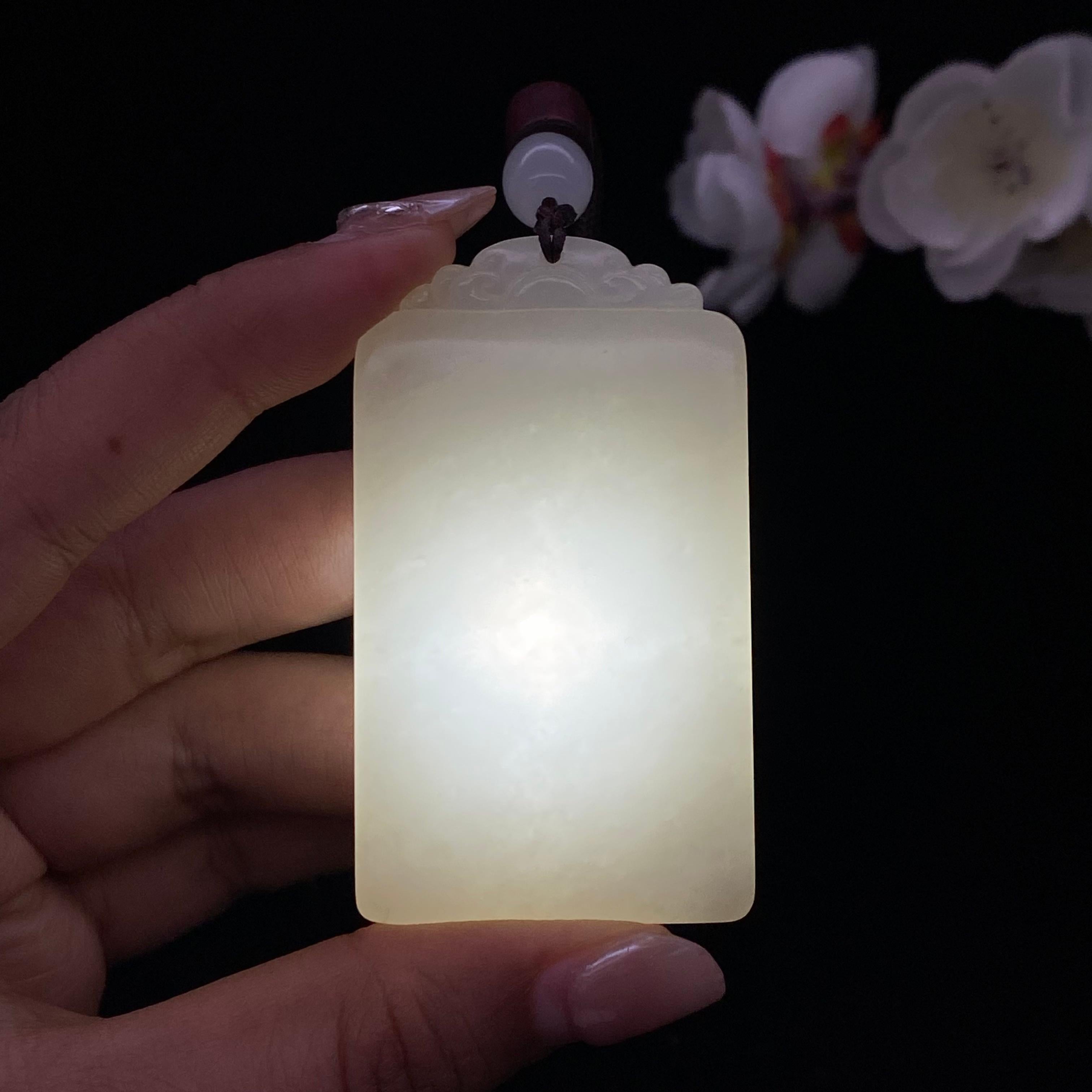 和田玉-白玉【平安无事牌】（62.11g）