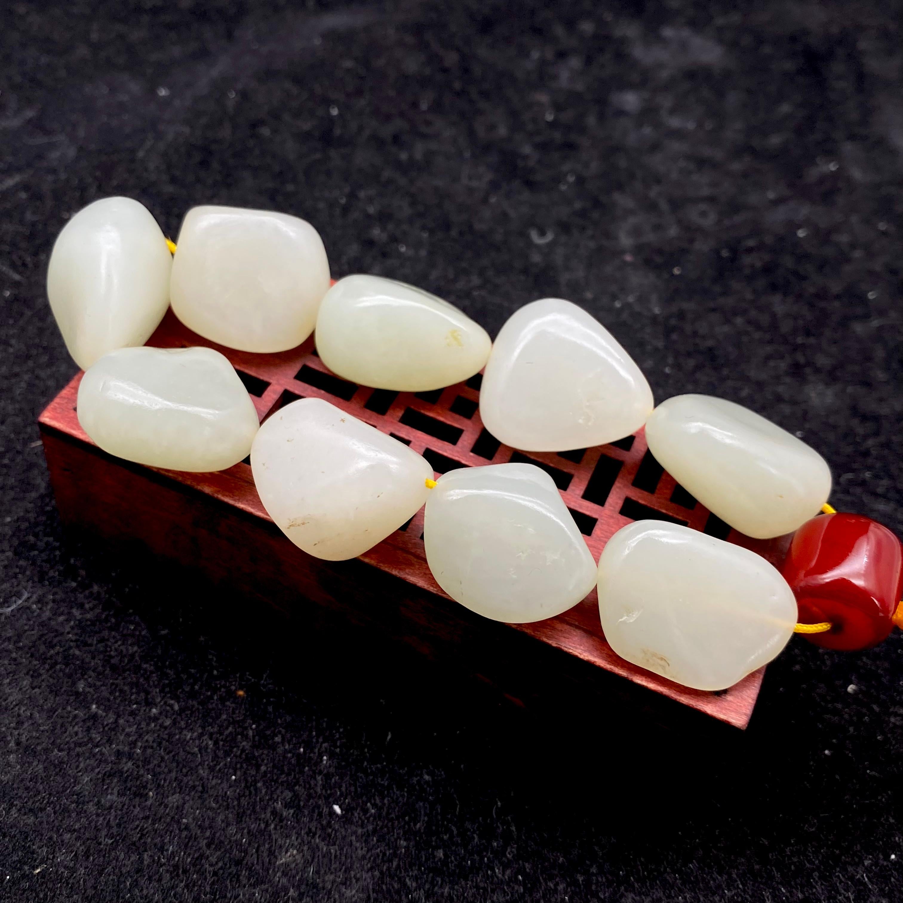 和田玉白玉【精品手串】（95.6g）