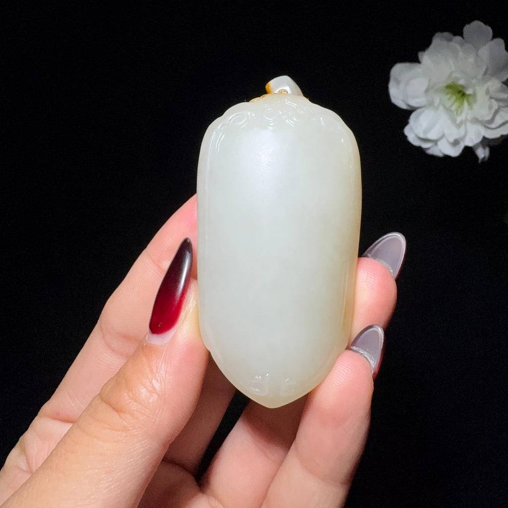 和田玉籽料平安无事牌（64.8g）