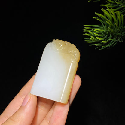 和田玉糖白无事牌（36.8g）