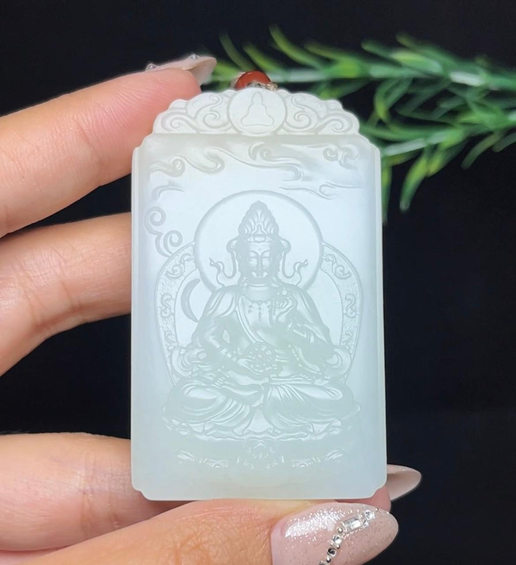 和田玉糖白羊脂玉观音（62.5g）