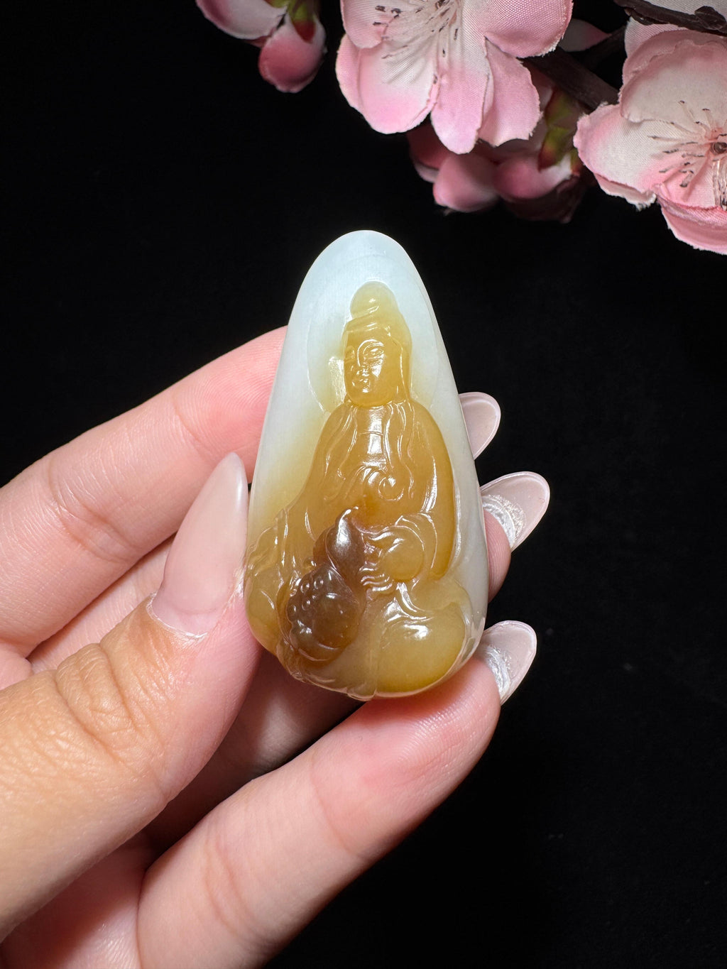 和田玉糖白玉观音（28.8g）