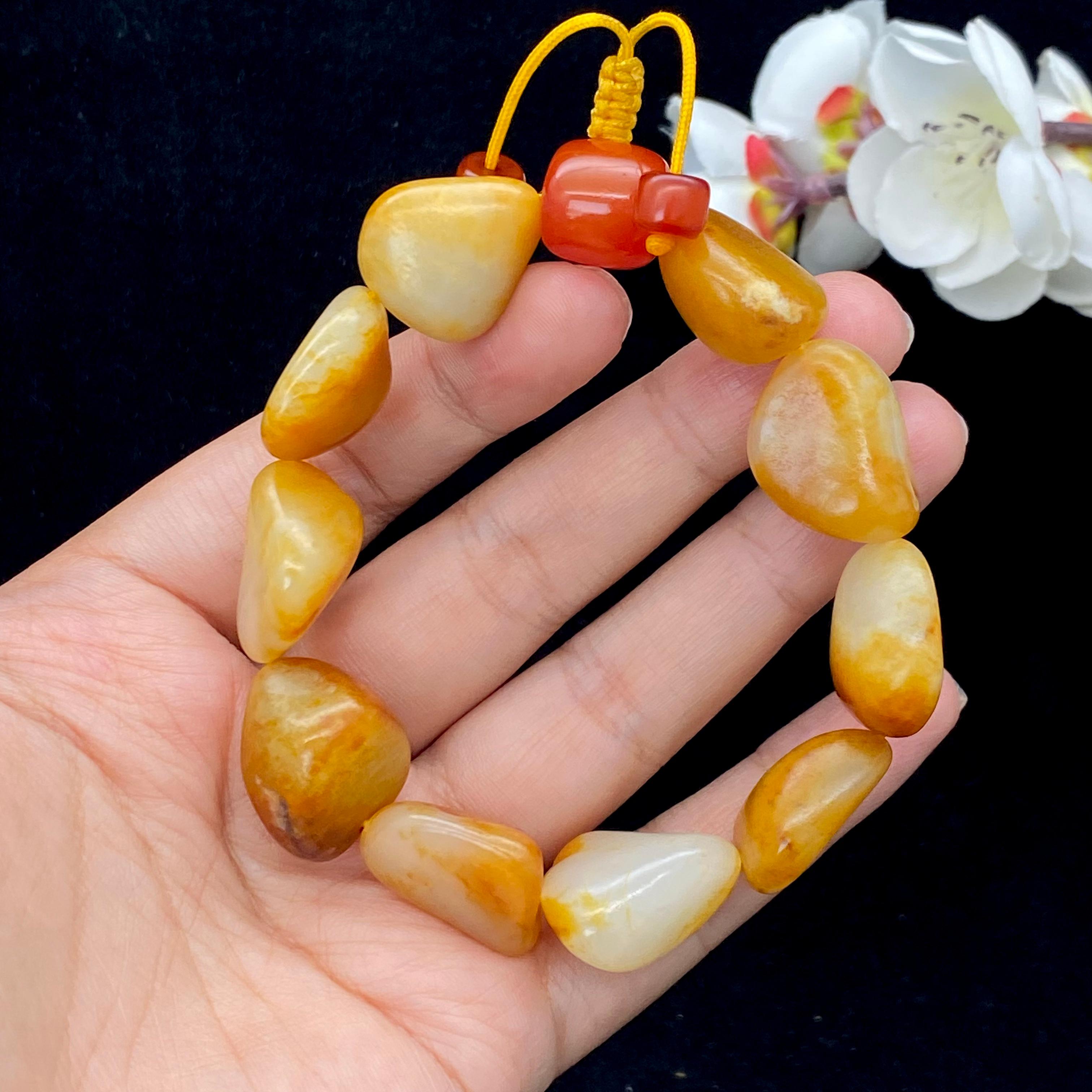 和田玉黄皮籽料【精品手串】（59.2g）
