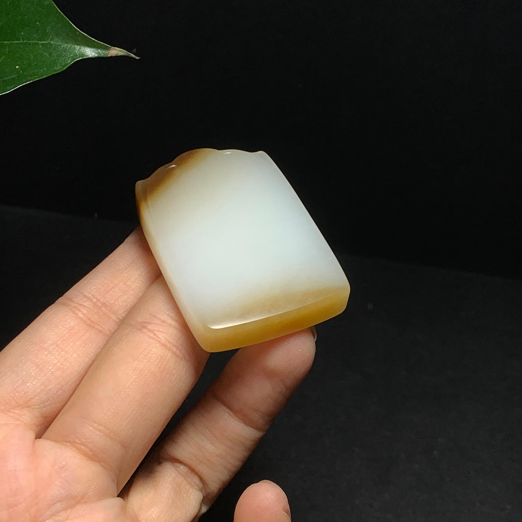 和田山料糖白玉无事牌挂件（39.2g）