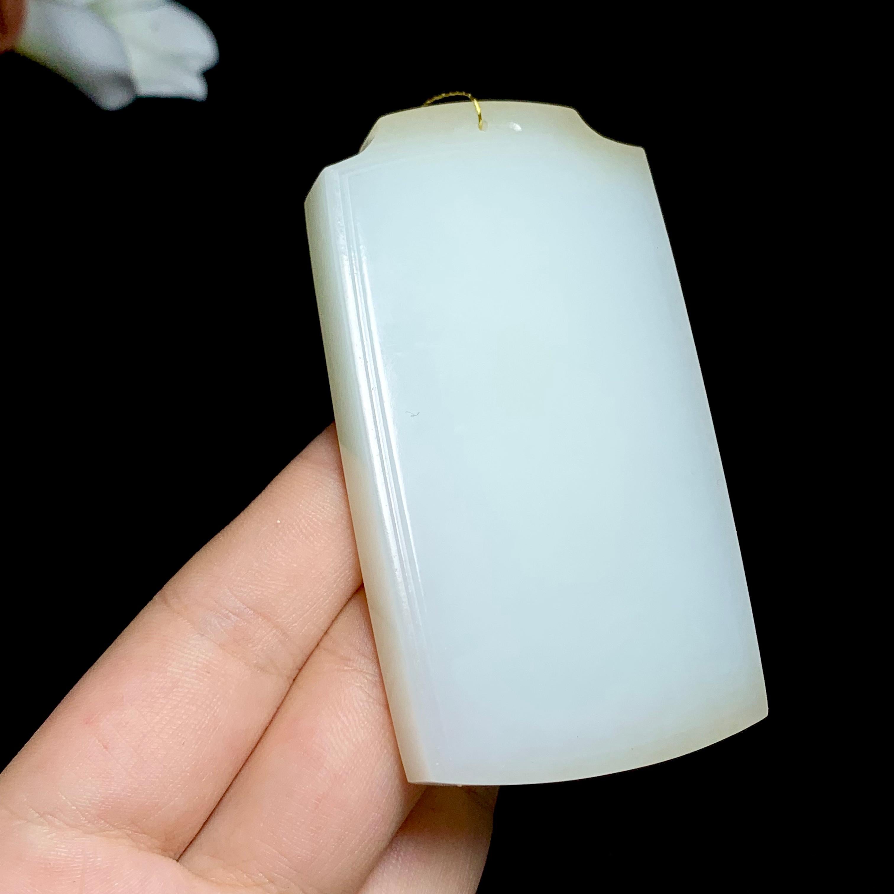 高品质和田糖白玉无事牌（98.0g）