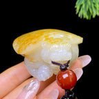 和田玉籽料龙龟手把件