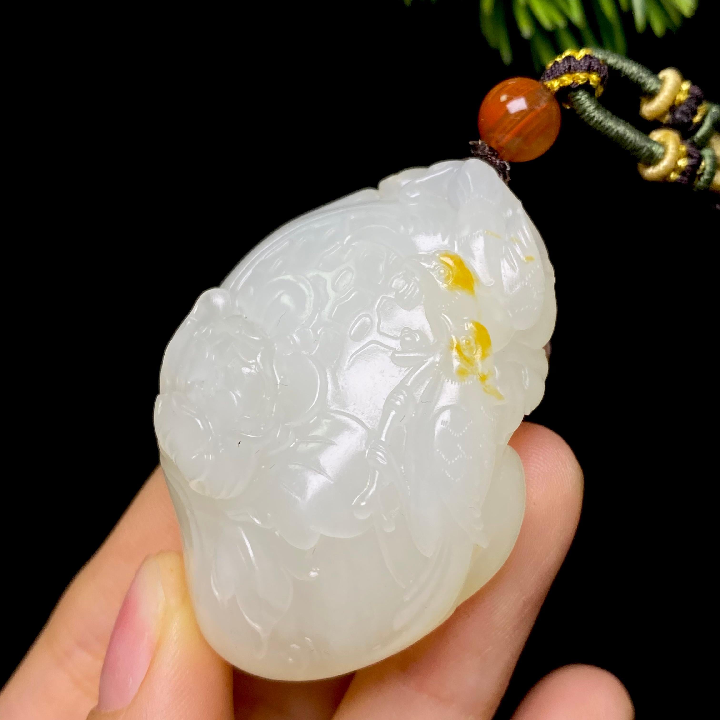 和田玉籽料花开报喜（42.5g）